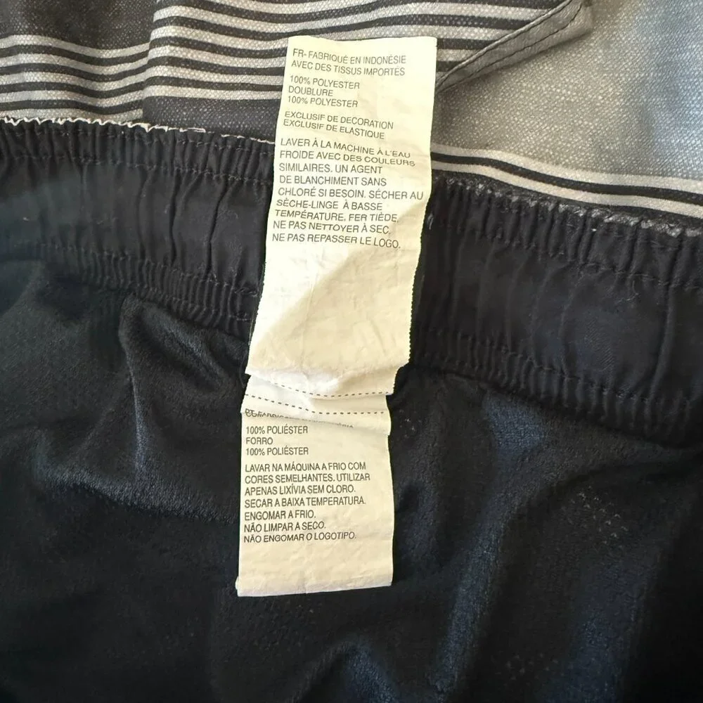 Youth Boy's M Nike Big Boys Volley Swim Shorts Black Gray Stripes Beach Summer